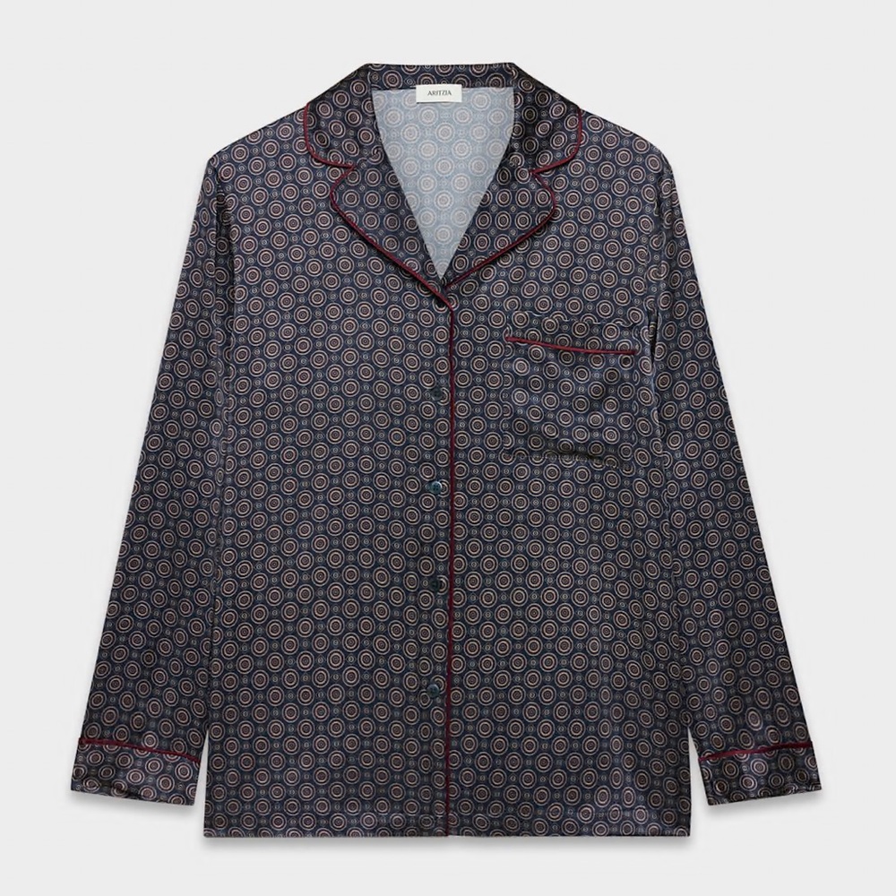 Aritzia Nightside Silk Pajama Shirt
